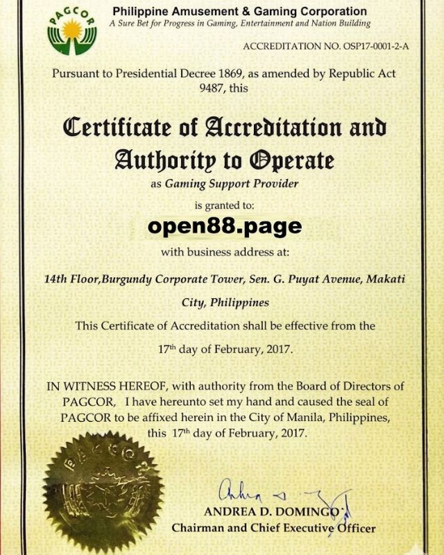 giấy phép open88